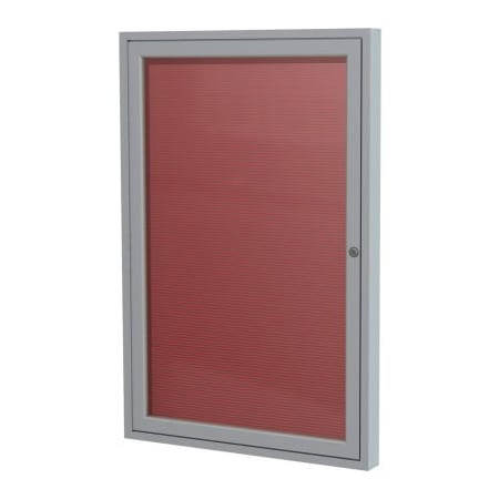 Ghent Ghent Enclosed Letter Board - 1 Door - Burgundy Letterboard w/Silver Frame - 36" x 36" PA13636B-BG